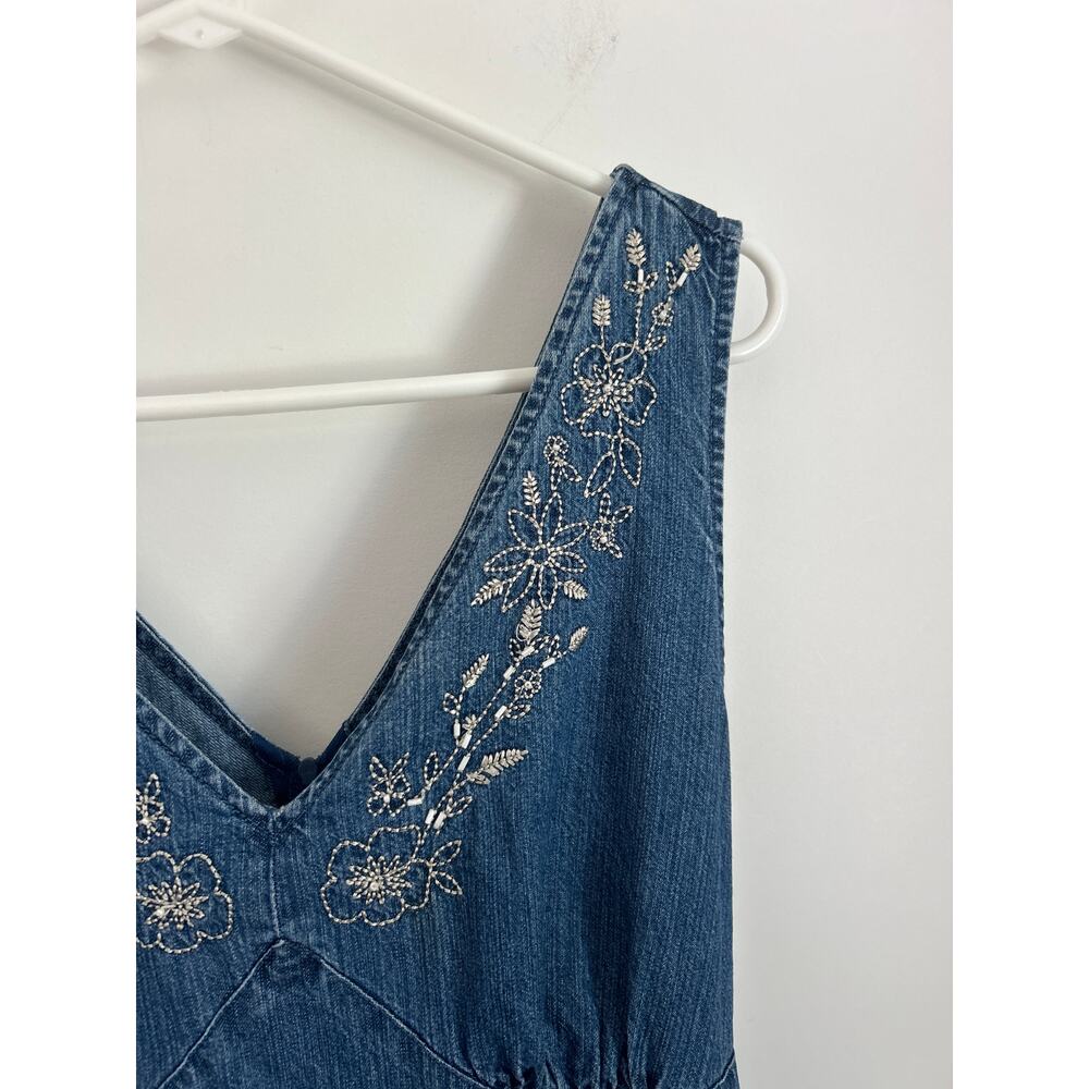 Faded Glory Embroidered Denim Dress XL – Vintage 100% Cotton Made in Mexico - Picture 5 of 8